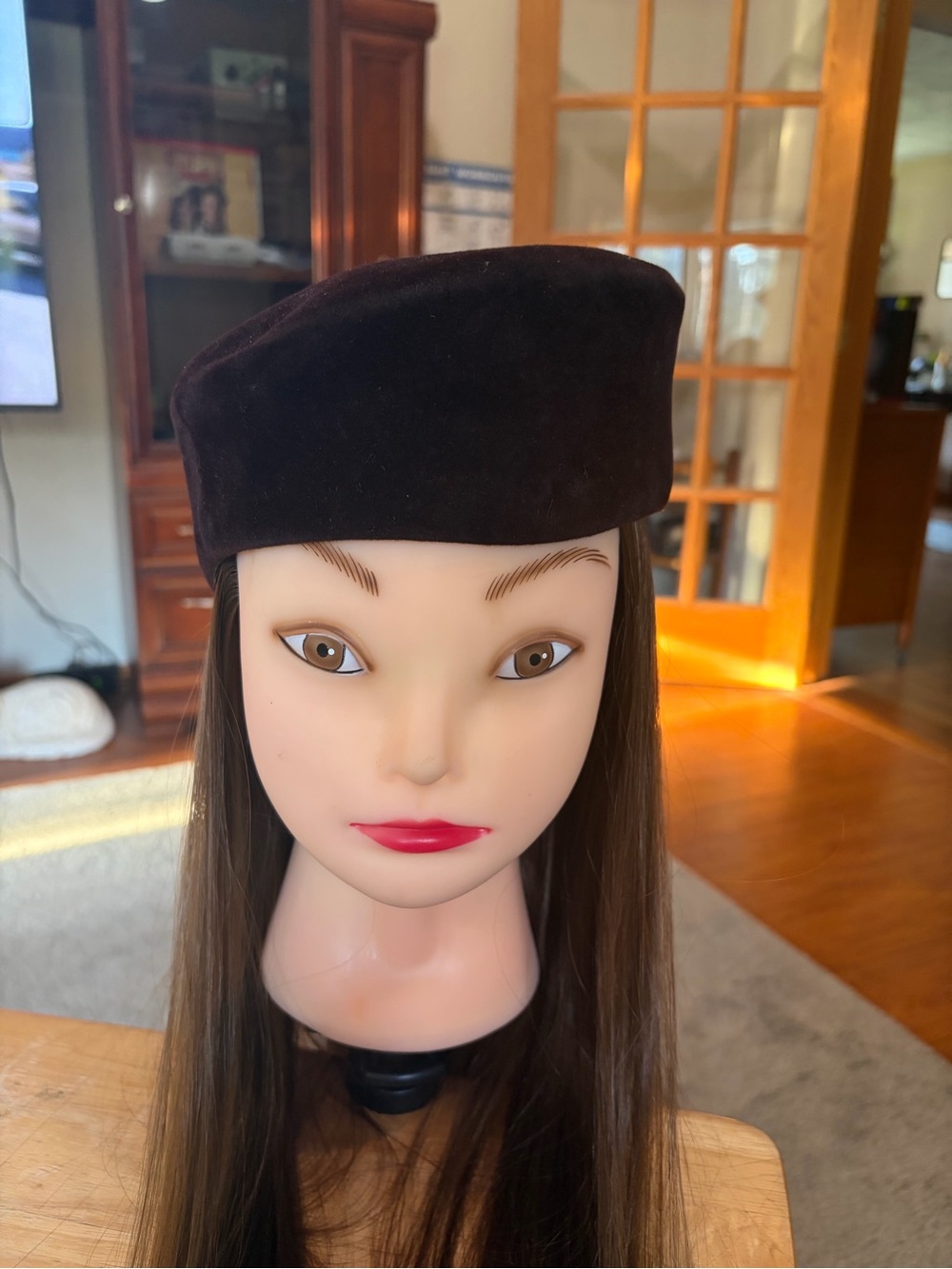 Classic Brown Velvet Beret - Women Accessories